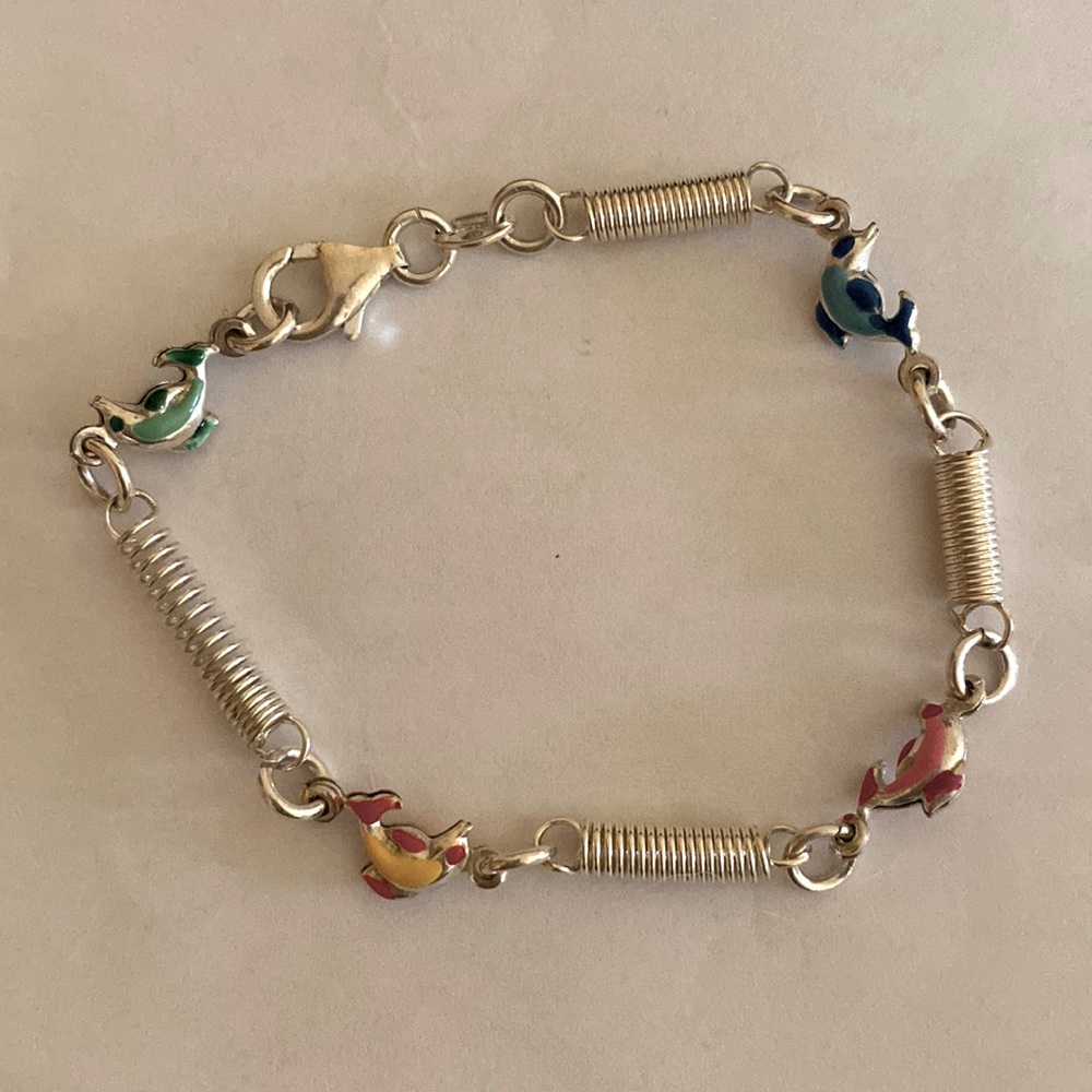 Silver Children’s Bracelet with dolphins
